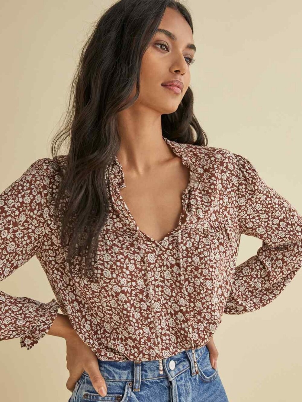 REFORMATION JEANS Amira Floral Top S